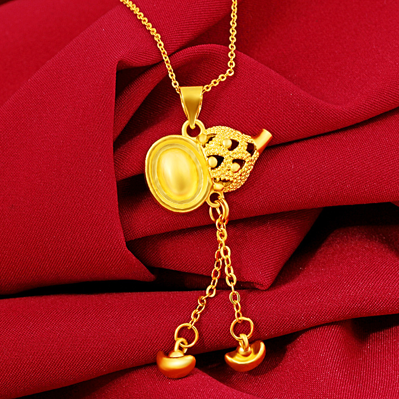 Vietnam Shajin Fuyun head gourd abacus pendant frosted surface vacuum gilding live stall direct supply source
