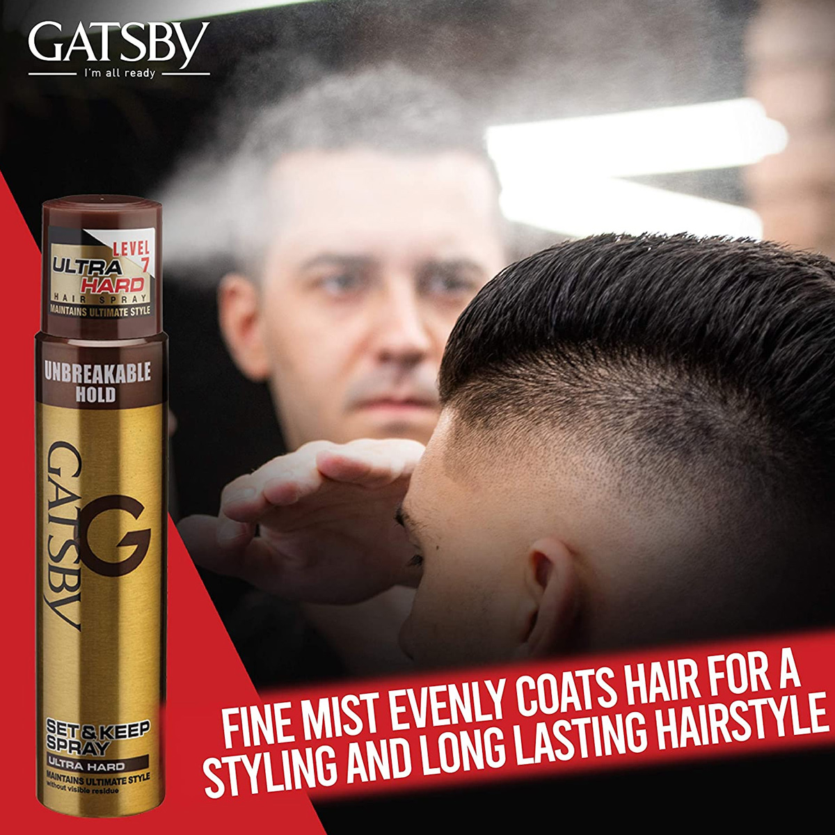 Gatsby - Set & Keep Spray Ultra Hard | Maximum setting power for an Ultimate style - 250ml. 