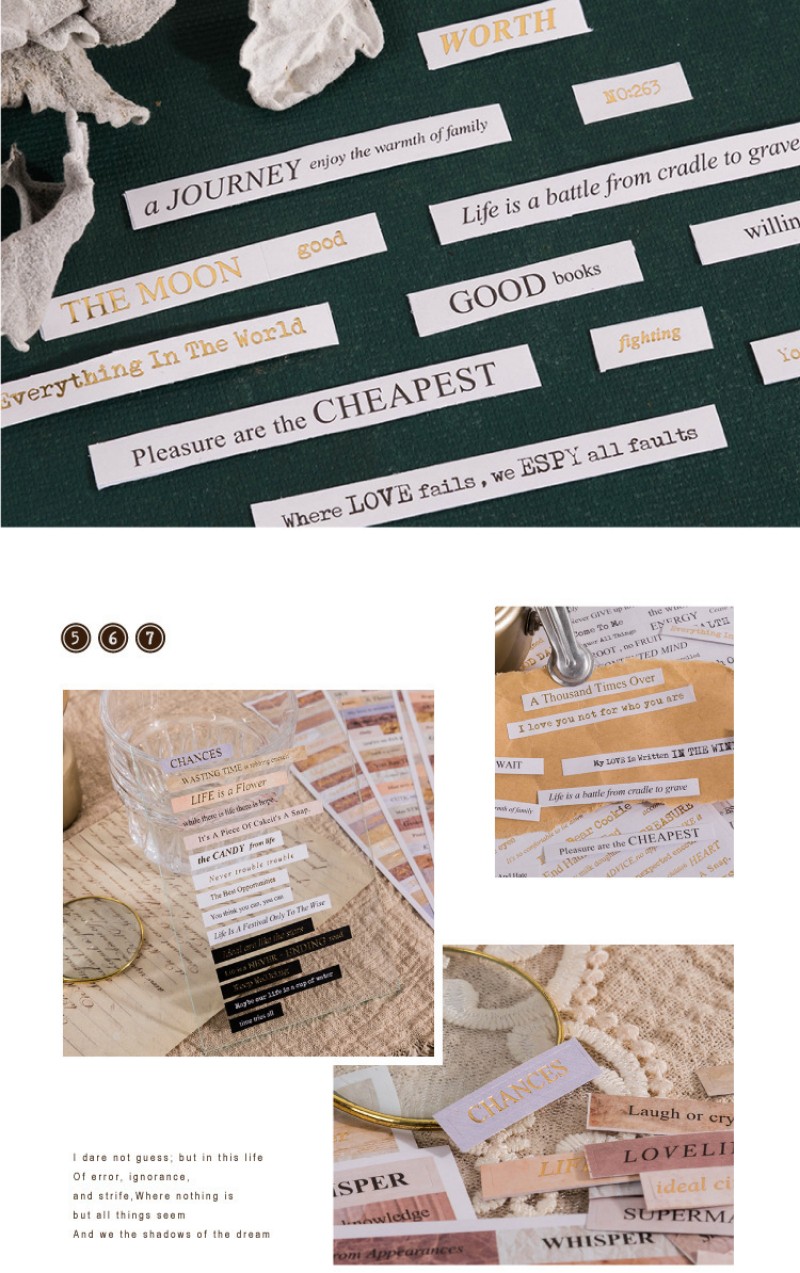 New Rh Online in Line erie 4 Pc Englih Bronzing ticker Album Diary Journaling Decorative Craft crapbooking Diy ticker - ticker. 