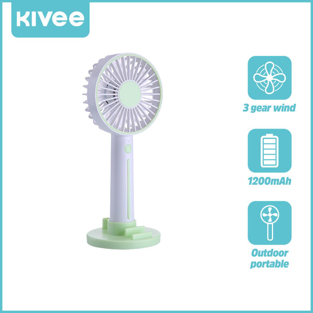 KIVEE FA29 Rechargeable Portable USB Fan Three Gear Adjustable Handheld Mini Fan Wind Power Ultra Quiet Convenient Handheld Fan Rechargeable Cute Square Cooling Fan For Outdoor Home Office Keep Cool with Kivee. 