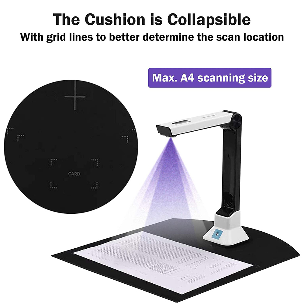 Document Camera for Teachers, Portable USB Document Camera Scanner with Stand 8MP HD A4 Format Cam Photo Scanner. 