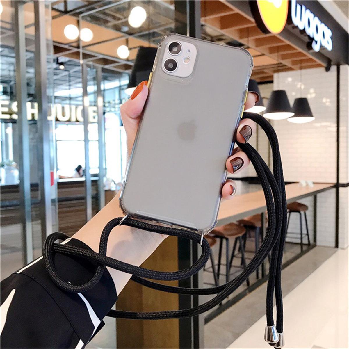 Strap Cord Chain Phone Case For iPhone 12 11 Pro Xs MAX XR 6 7 8 Plus SE Crossbody Necklace Cord Lanyards With Rope Clear Cover