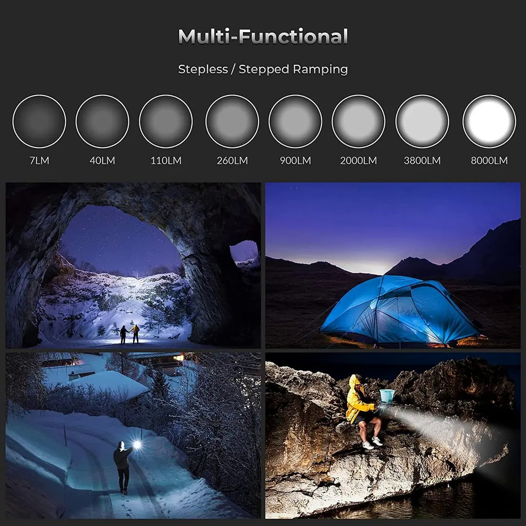 Sofirn SP36 Pro 8000lm Powerful LED Flashlight 4 * SST40 USB C Rejected 18650 Torch. 