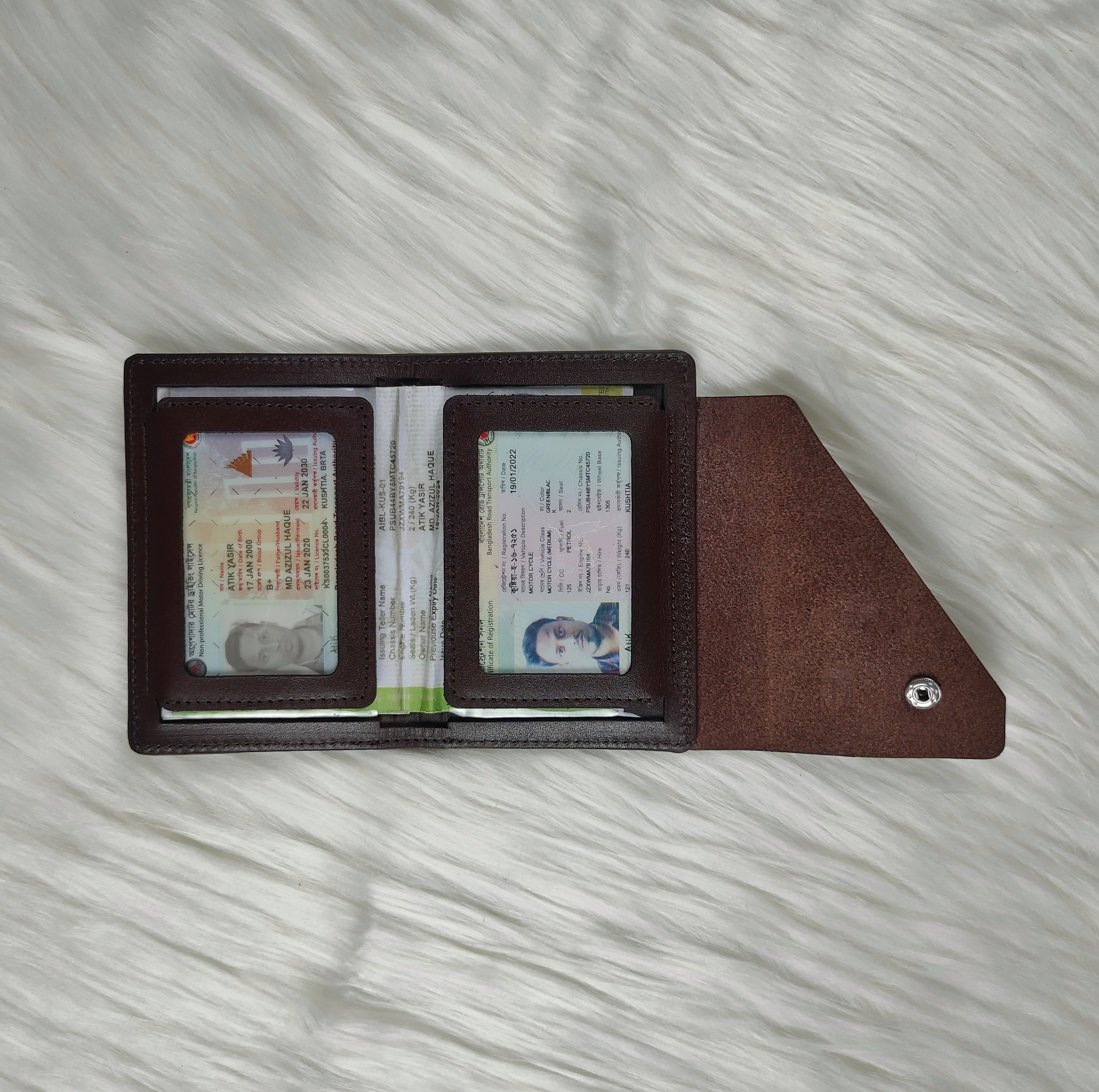 Premium Leather made Biker Wallet, Bike Document Holder, 100% Genuine Leather, Credit Card Holder. 