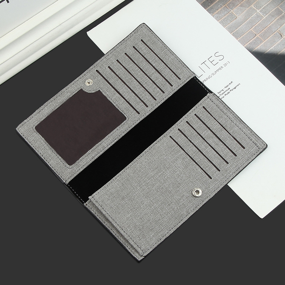 （New）Men Caual Canva Buine Wallet With Card lot Cloth Pattern Ultra trong titching Extra Capacity Long Wallet 1126 Perfect Gift. 