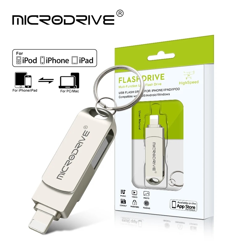 Usb 3.0 Flash Drive for iPhone with 2 in 1 USB-A to lightning interface usb3.0 pendrive for Iphone7/8//11/12/13 /14/ for Ipad. 