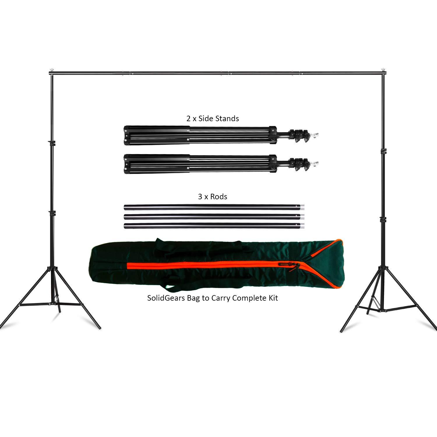 Simpex BG4 Studio Photography Backdrop Stand Kit | Achieve Seamless Backgrounds with Ease | Complete with Carry Bag Case for Convenient. 