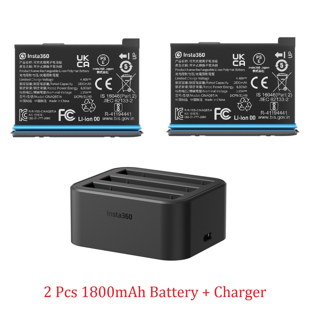 Insta360 X3 Battery And Fast Charger Hub For Insta 360 ONE X 3 Original Power Accessories. 