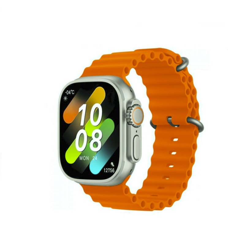 H20 Smart Watch 10 in 1 Set Bluetooth Calling Smartwatch | Wireless Charging, AirPods, Multiple Watch Faces, Voice Assistant, Music Control, Golden Strap & 6 Extra Bands | TWS Smartwatch for Men & Women. 