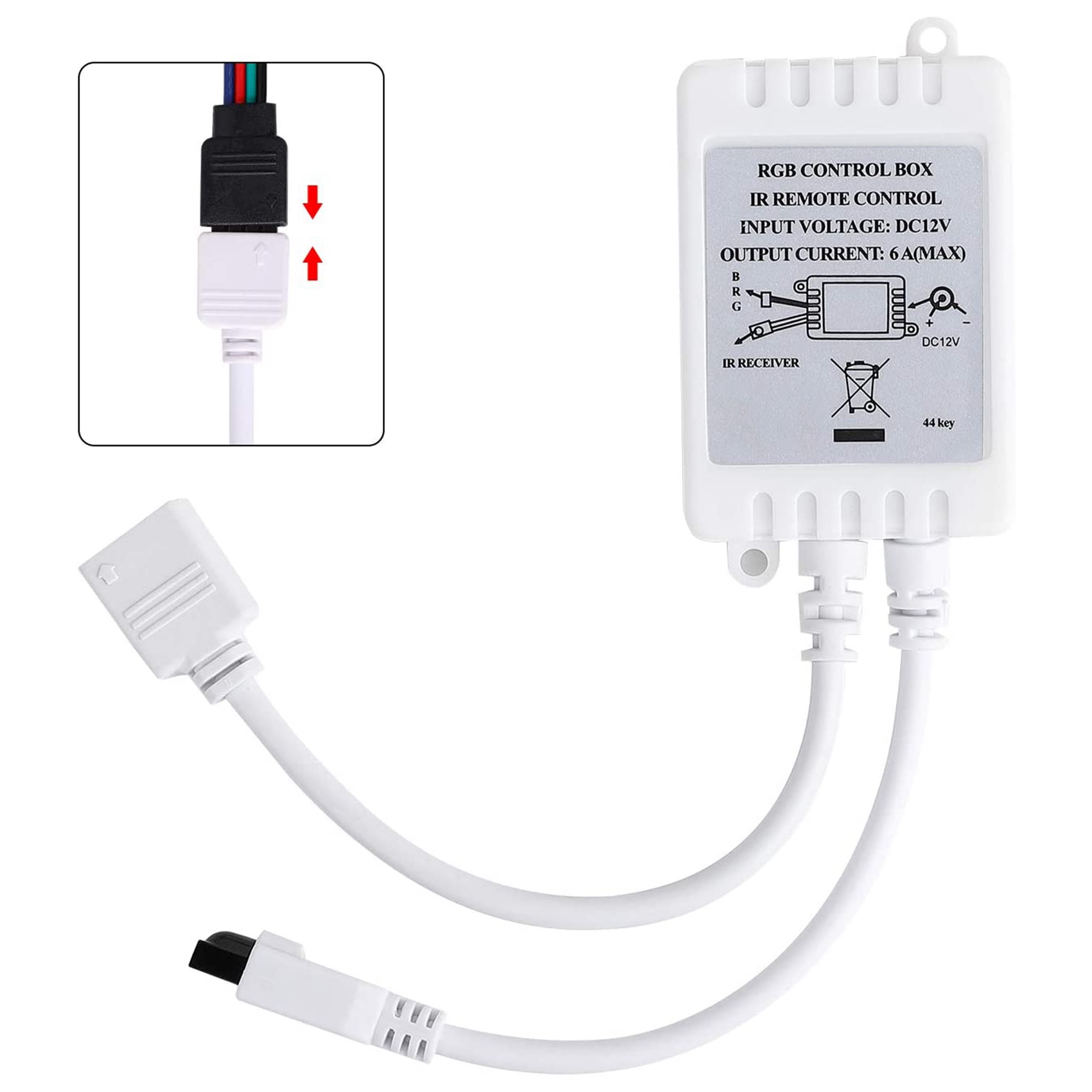 24 Keys Remote Control+ LED Controller RGB Control Box IR Light Strip Controller DC12V for 5050 2835 RGB Light Strip. 