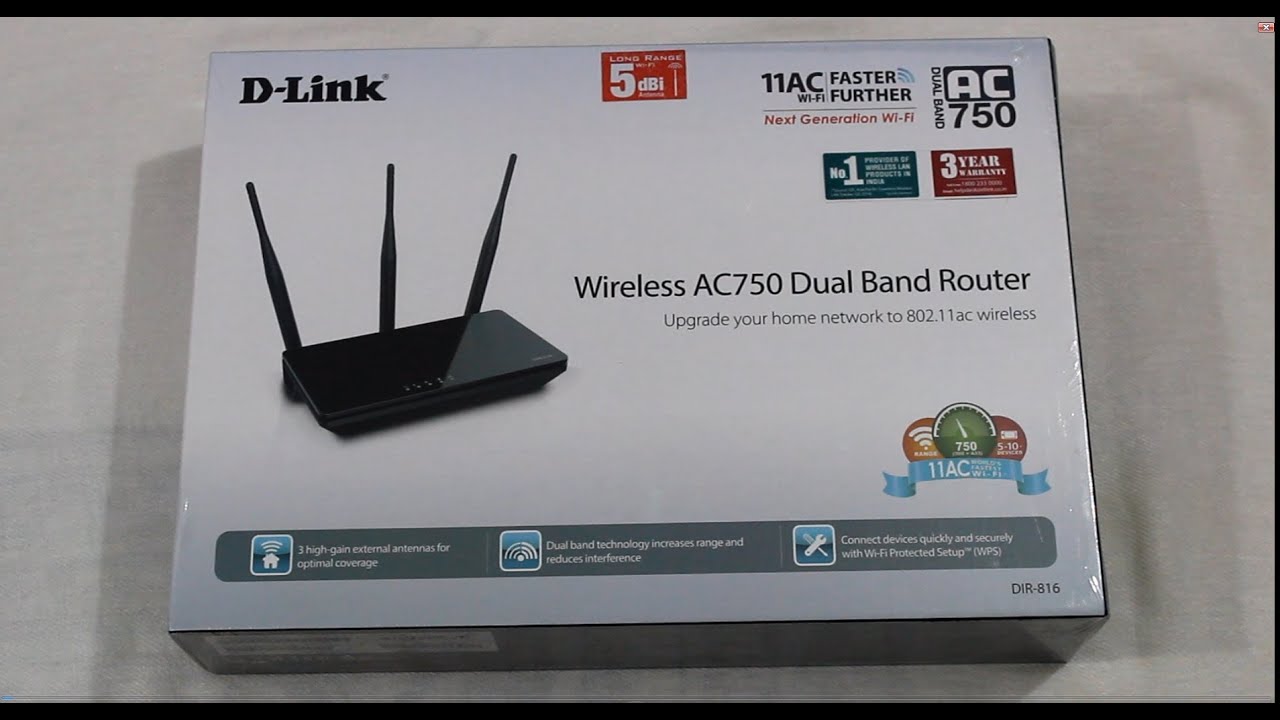 D-Link Dir-816 Wireless Ac750 Dual Brand Router ( 3 Antenna). 