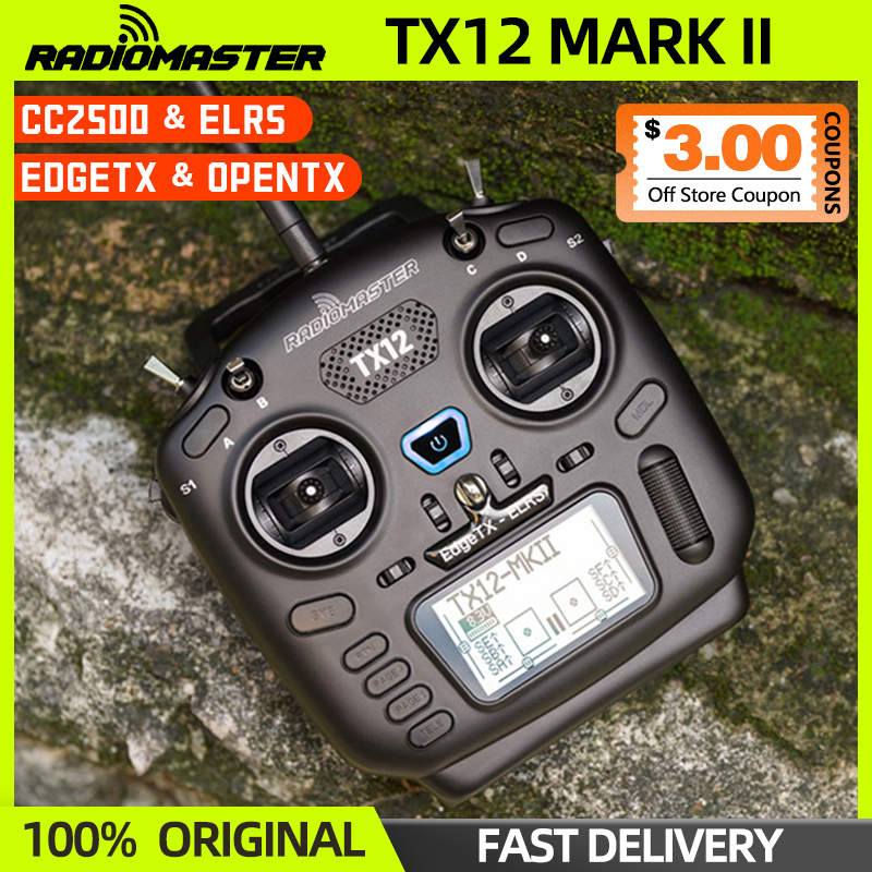 RadioMaster TX12 MKII Mark 2 MK2 Radio CC2500/ELRS EdgeTX OpenTX 16CH Multi-Module Compatible Radio Control Transmitter Original