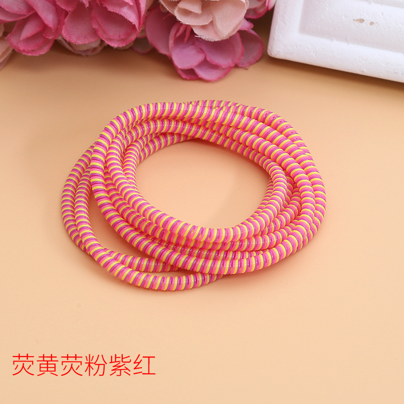 Color Spiral 1.4M USB Data Cable Protector Universal Headphone Line