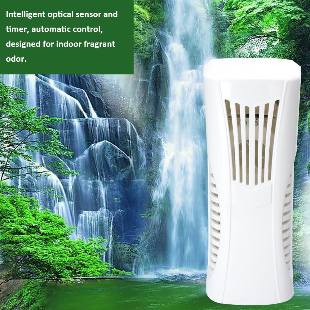 Migeet Pure White Fan Type Essential Oil Fragrance Machine Wall-mounted Tabletop Dual Purpose Automatic Air Freshener with Light Sensor and Timer. 