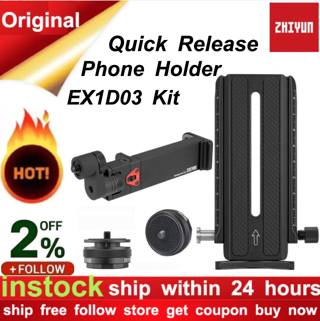 Zhiyun Official Quick Release 1/4" Mounting Plate For Weebill S Weebill Lab Weebill 2 Gimbal Handheld Stabilizer Cr110-Plate