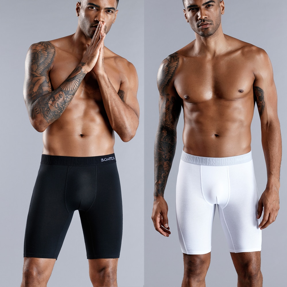Long Men Boxer Underwear Men Underware Boxer Shorts Mens Cotton Long Leg Boxers Underpants for Brand Quality Pouch Panties. 
