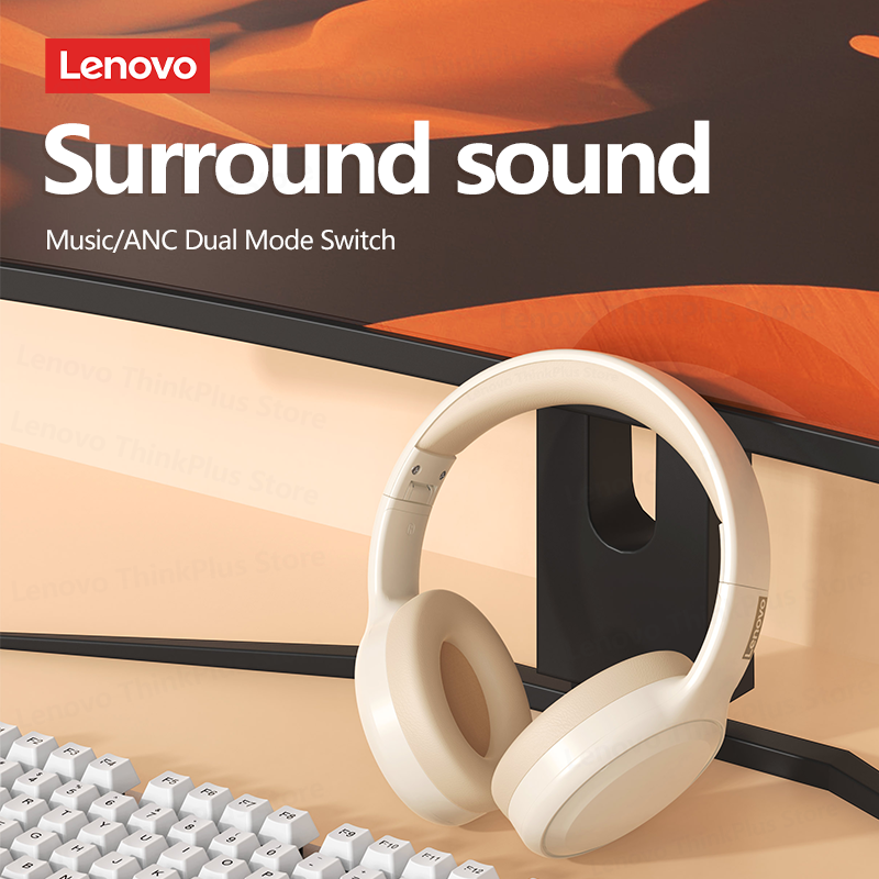 Lenovo TH30 Bluetooth Headphones Wireless Headphones Gaming Low Latency Music Noise Reduction Smart Touch With Mic Bluetooth 5.1. 