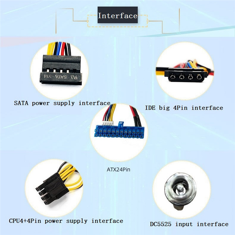 ASHATA 90W DC-ATX Power Supply - 12V Input For Mini ITX & HTPC Computers