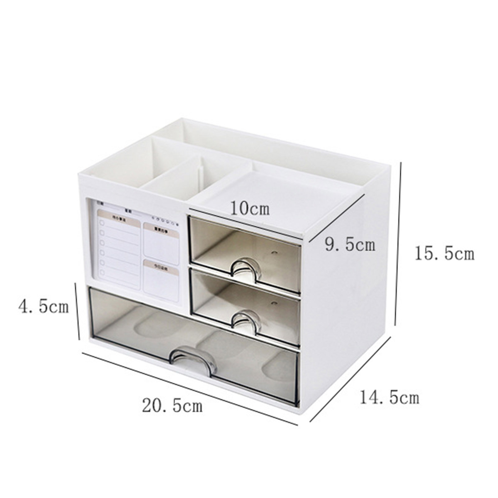 Multifunctional Desk Organizer Large Capacity Desk Organizer with Drawer Pen Holder Multi-compartment Storage Case for Office Supplies. 