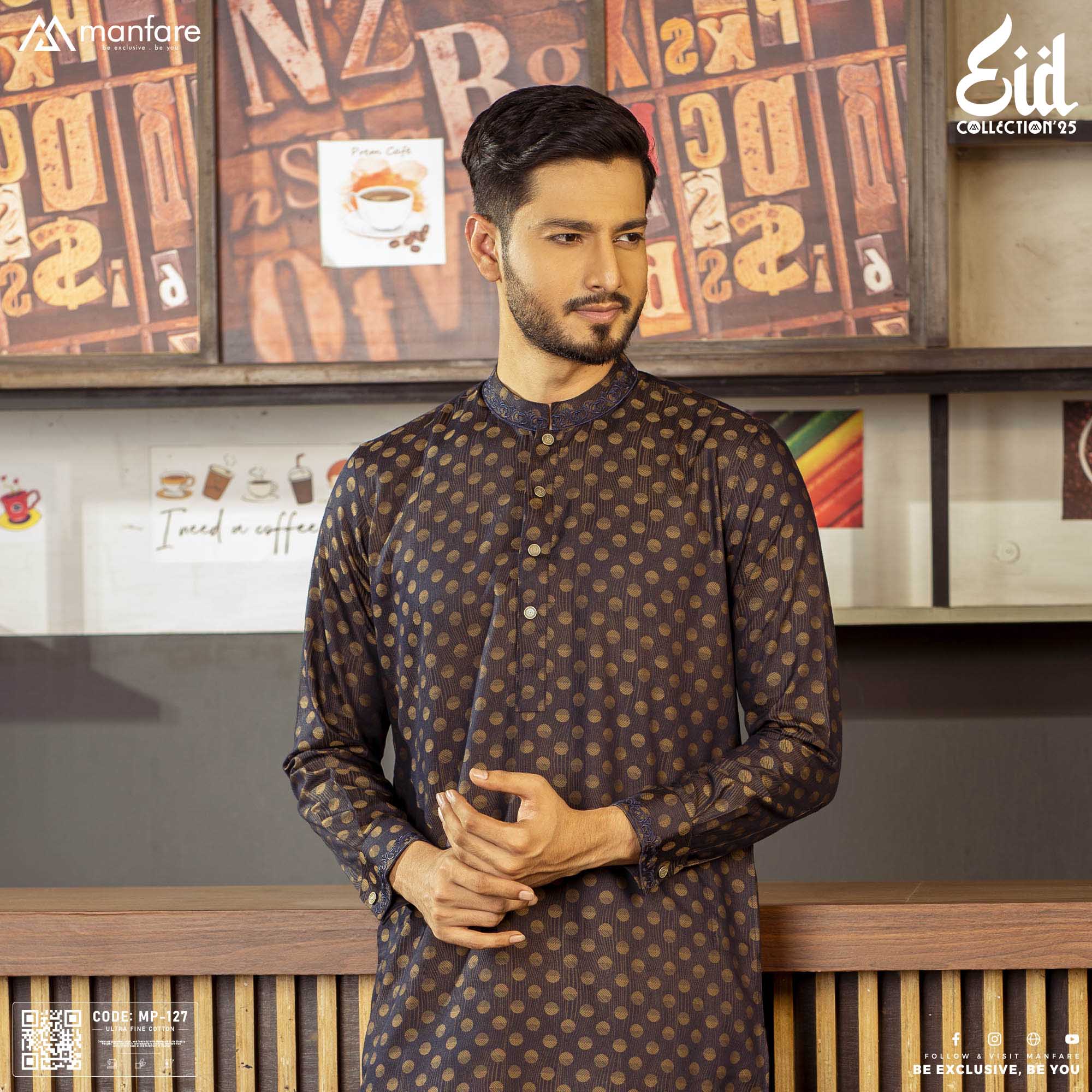 Manfare's ELITE Quality Digital Printed Panjabi For Men I MP-127