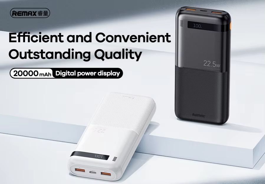 REMAX RPP-72 Piloteer Series 20000mAh PD+QC Fast Charging Power Bank(PD 20W+QC 22.5W) - Black. 