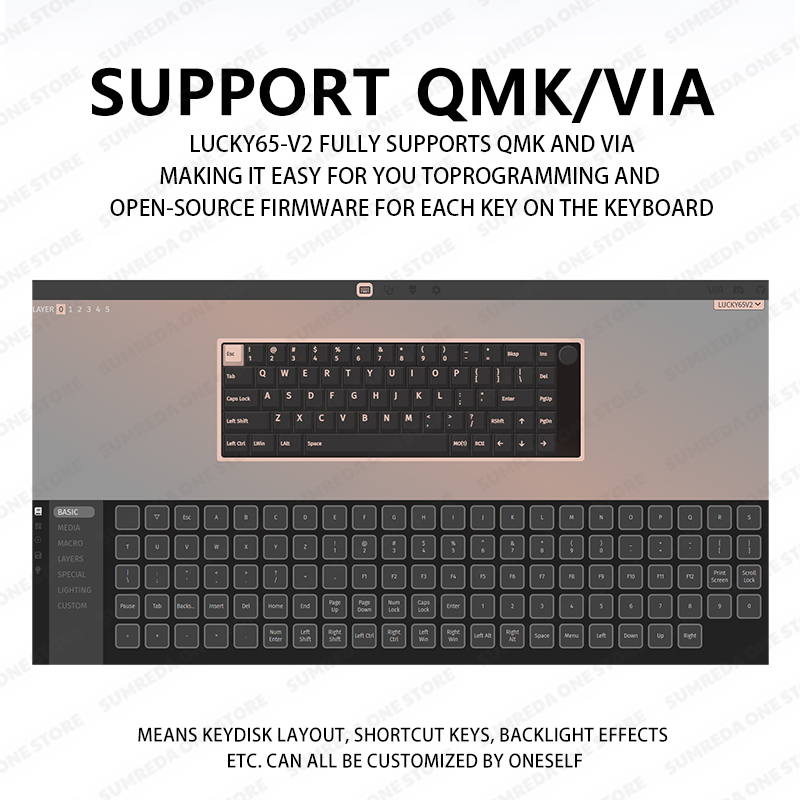 Lucky65 V2 Sugar65 Weikav Lucky 65keys Mechanical Keyboard Aluminum Alloy 3-Mode Rgb Hot Swappable Custom Wired Gaming Keyboard. 