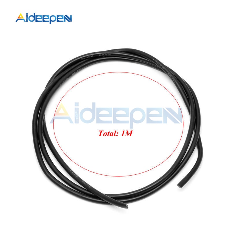 【VisioN Shop】1 Pair AWG Gauge Wire Flexible Silicone Cables For RC Black 2M Length. 