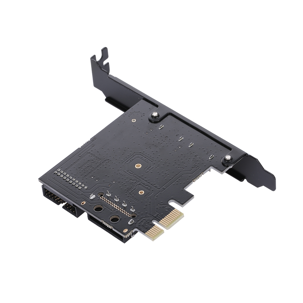 STW PCI-E to USB 3.0 2-Port PCI Express Card Mini PCI-E USB 3.0 Hub Controller Adapter with Internal USB 3.0 19-Pin Connector and 5V 4 Pin Male Power Dual Port Connector. 