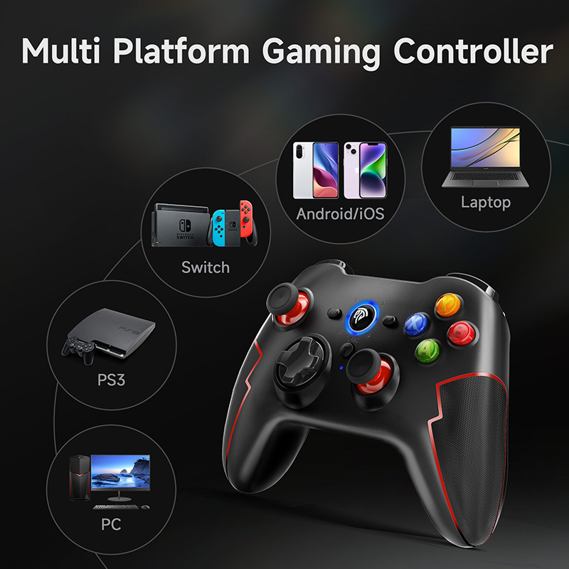 EasySMX 9013 Pro Bluetooth Gaming Controller, Wireless Gamepad Joystick for PC, PS3, iOS/Android Phone, Smart TV, Hall Triggers. 