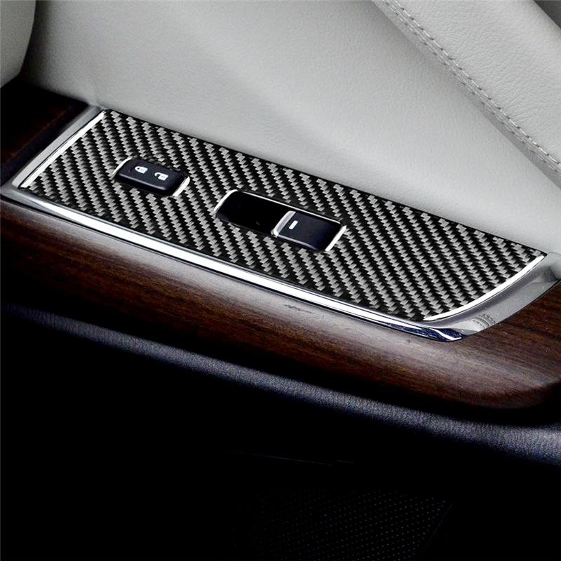 Real Carbon Fiber for CX9 -9 2016-2022 LHD Door Side Window Lift Switch Panel Cover Trim Interior Accessories