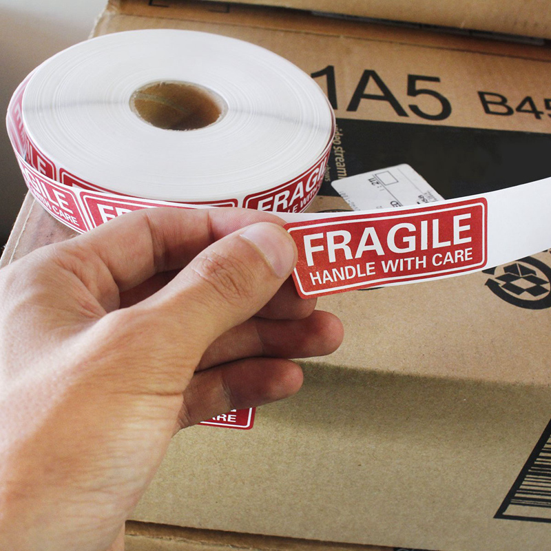 1 Roll/500Pcs Fragile Stickers - Fragile Handle with Care Labels - for Moving, Shipping, Mailing. 
