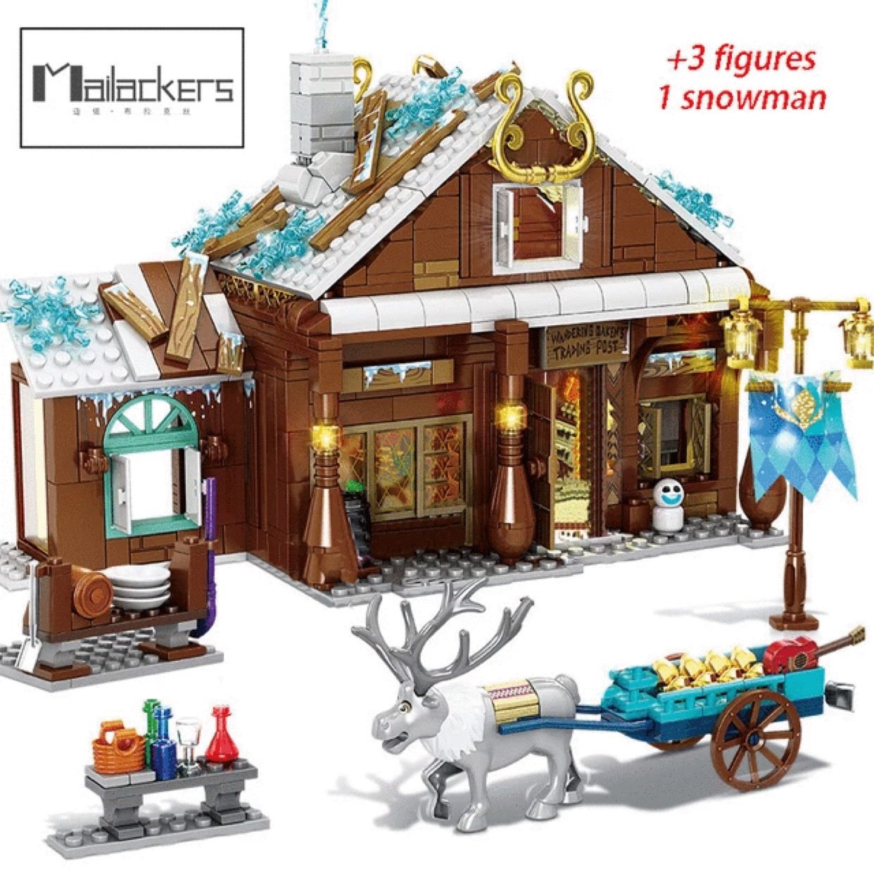 Homemade Ice and Snow Grocery Store Princess Cartoon Collection Building Blocks 715+pcs. 