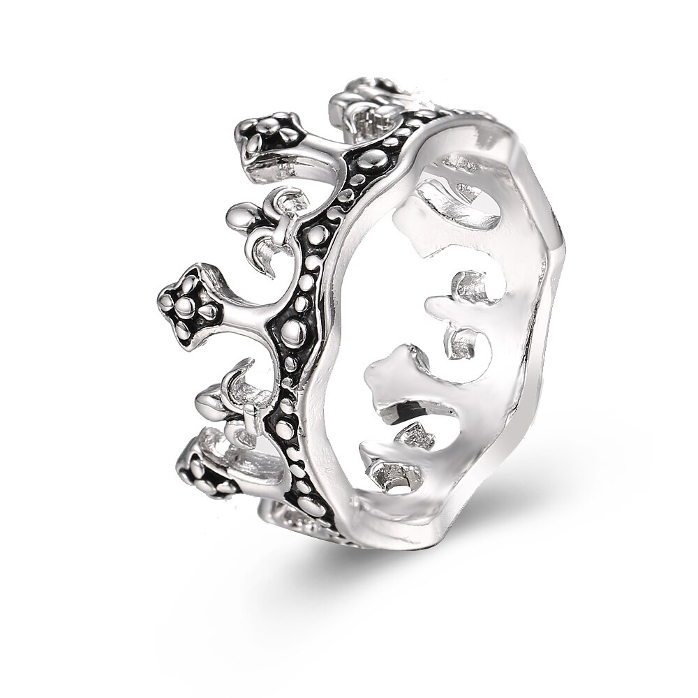 männer Ringe Schwarz Königlichen König Crown Ritter Fleur De Lis Kreuz Vintage Ringe für Männer Schmuck. 