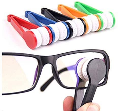 Microfiber Portable Eyeglass Spectacles Sunglass Lens Cleaner Brush Clip Specs Cleaning Tool With Key Hole Microfiber Cloth Handle Reading Glasses. 