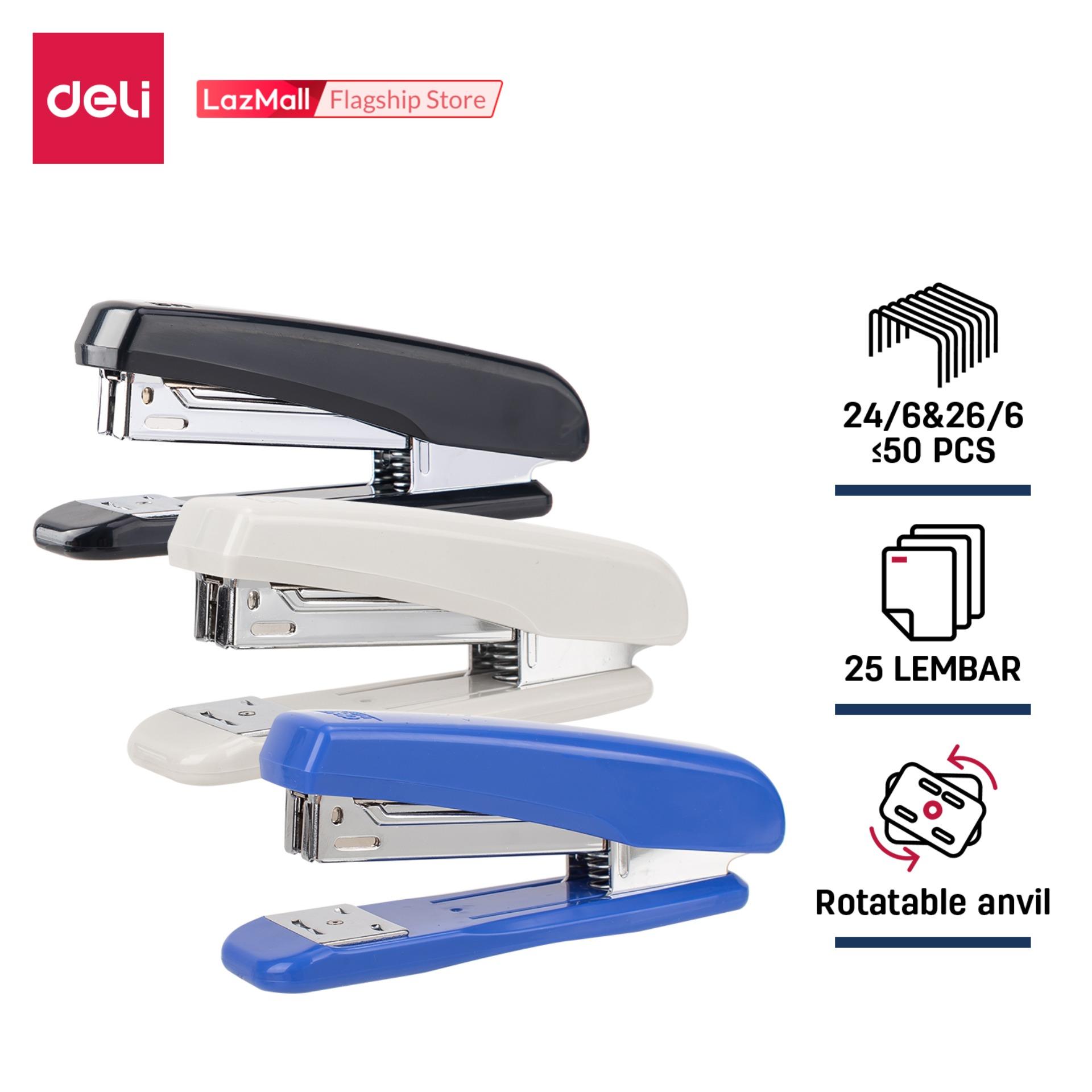 Deli E0306 Stapler - Blue/Black/White all colur availe availe - 25 Sheets Capacity - 1pc