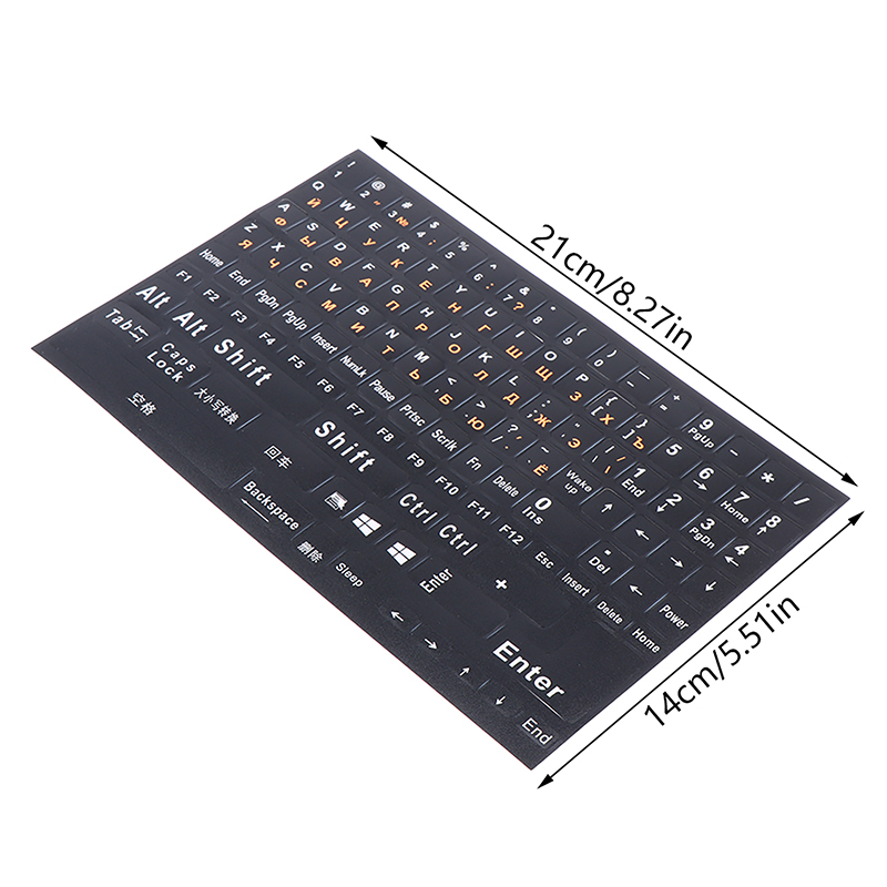 1Pc Full Size Russian Keyboard Stickers Letter Alphabet Layout Sticker Key Stickers For Laptop Desktop PC Keyboard Cover Demoo. 
