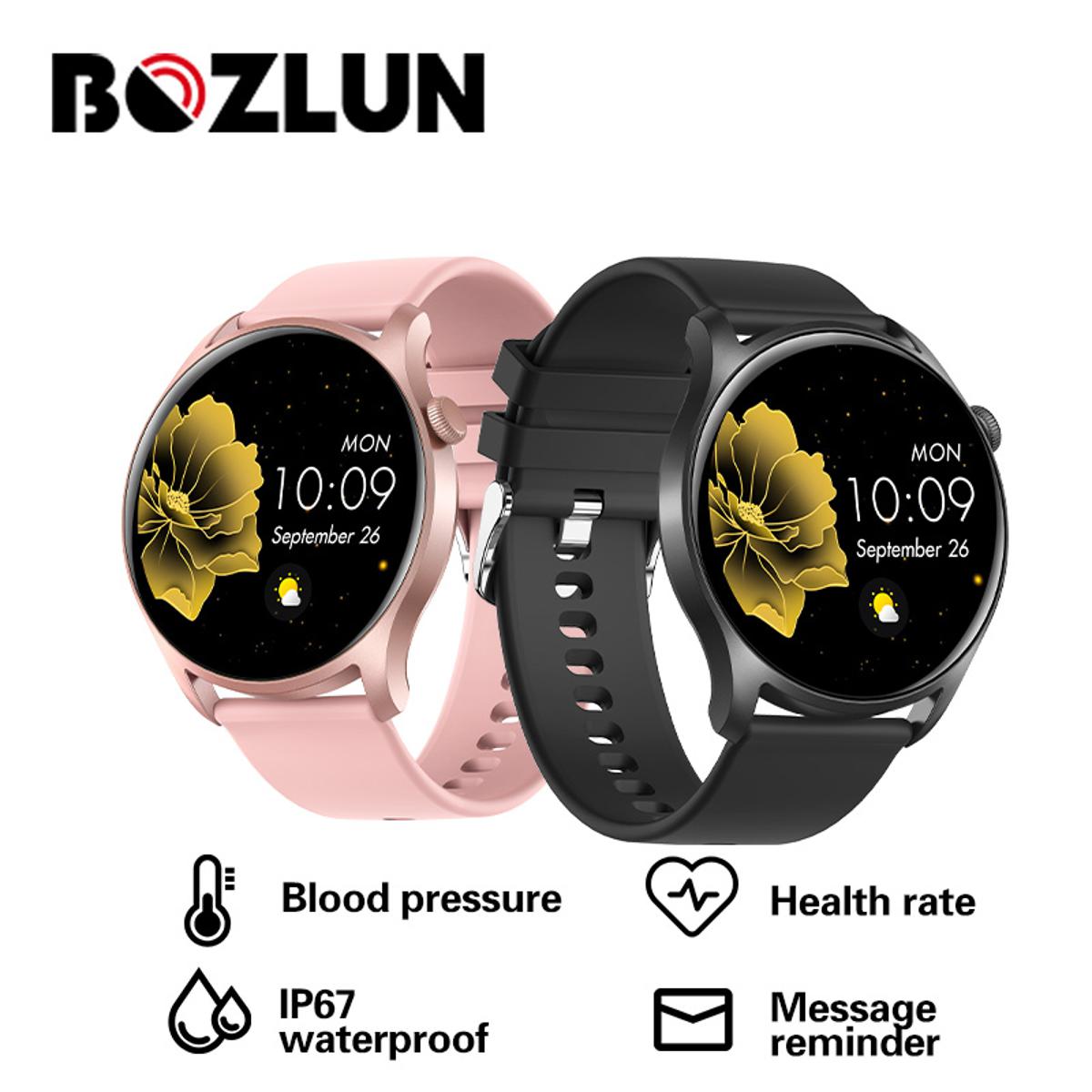 【Youyi】BOZLUN Smart B55 Men's Full Touch Screen Fitness Bluetooth Waterproof Sports Digital Smart Watch for ios Android(Suggest charging for two before use). 