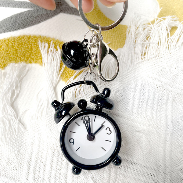 1 Pcs Mini Alarm clock key chain pendant creative car Ladies Bag key Ring small gift - Key Ring. 