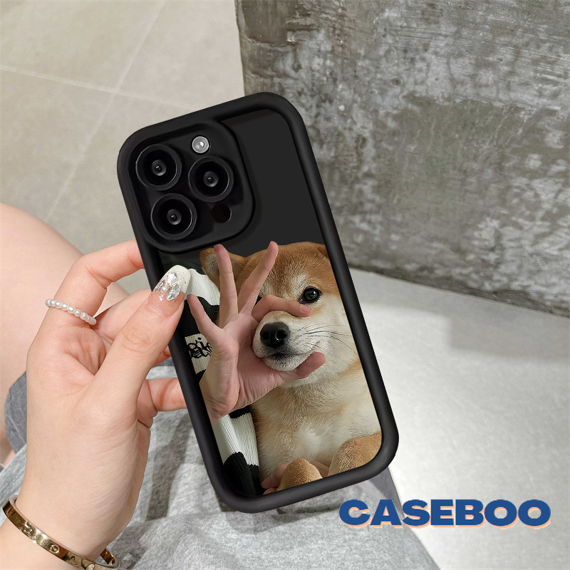 Trendy Fashion Whimsy Lovely Bread Dog Case for Oppo A78 A16 A77 A18 A7 A76 A15 A17 A58 A38 A12 A96 A74 A5s A98 A3s A9 A52 A77s A16s A55 A17k A31 A54s A53 Reno 8T 4 5F Angel Eyes Soft Couples Cover. 