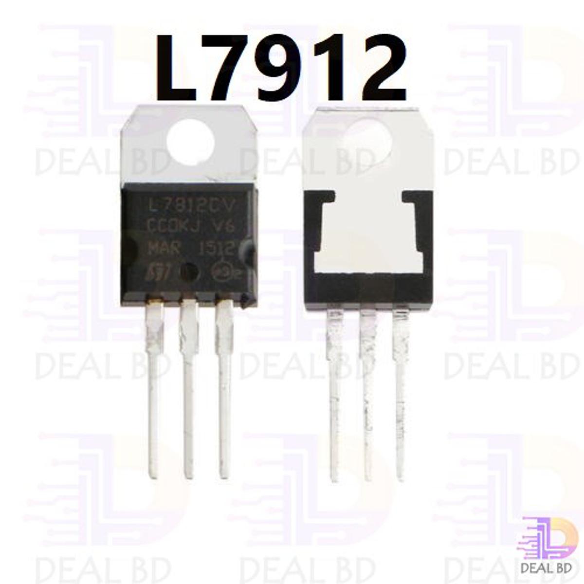 2Pcs- L7912 Voltage Regulator IC L7912 7912 L7912CV DC 12V 1.5A TO-220 Package Linear Voltage Regulator IC Electrical Circuitry & Parts
