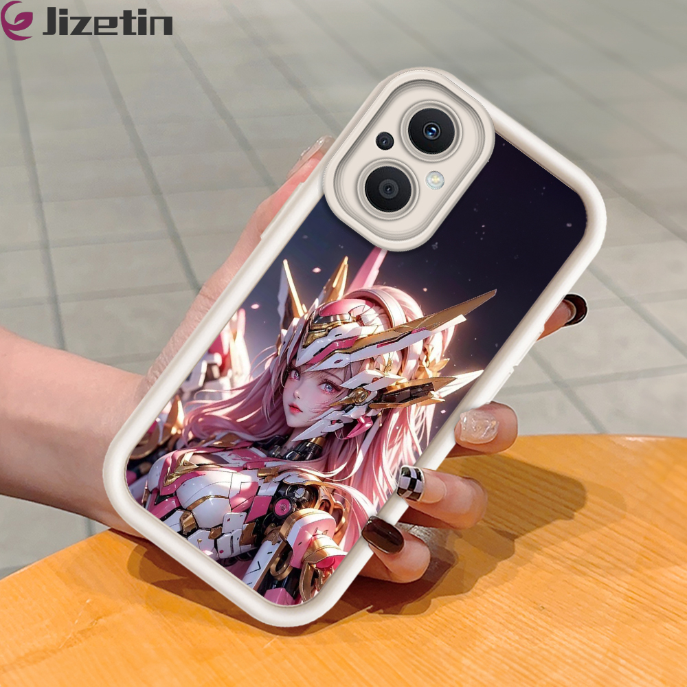 Jizetin for OPPO F21 Pro 5G Reno7 Z 5G Reno8 Z 5G Back Cover Mech Warrior Lacus Ladder Camera Soft Rubber Mobile Phone Case