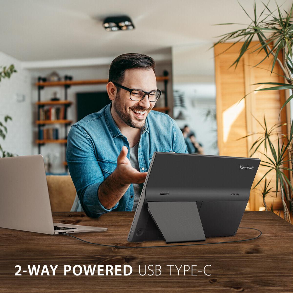 ViewSonic Portable 1080p IPS Monitor VA1655 15.6" with USB C and mini-HDMI