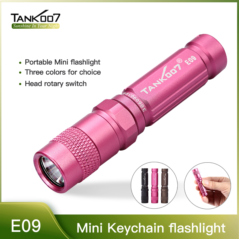 Tank007 E09 Mini Flashlight Portable Outdoor EDC Pocket Light Keychain Torch 3 Modes IPX-8 with AAA Battery For Emergency. 