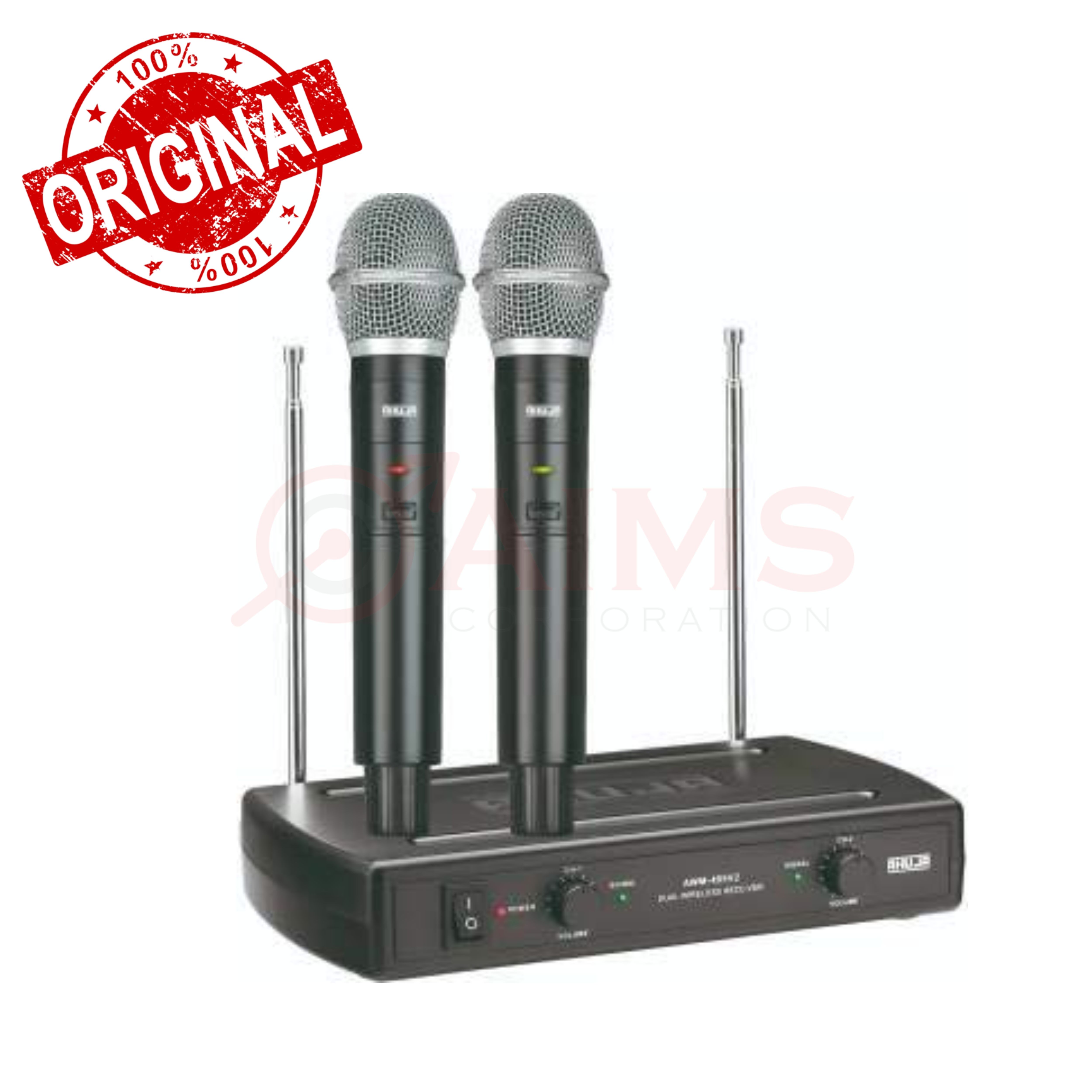 Ahuja AWM-495V2 Dual Hand Wireless Microphone with 2 Handheld Microphone