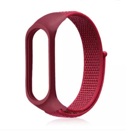 Mi Band 3, 4, 5, 6 Nylon Fabric Sport Strap with Hook-and-Loop Fastener, Comfortable Silicone Wristband for Daily Wear. 