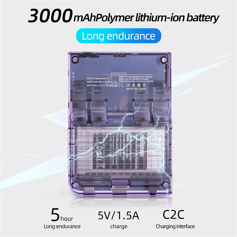 For MIYOO Mini Plus Retro Handheld Game Console 64G 3.5Inch IPS Screen Linux System Game Player Children'S Gifts(Purple). 