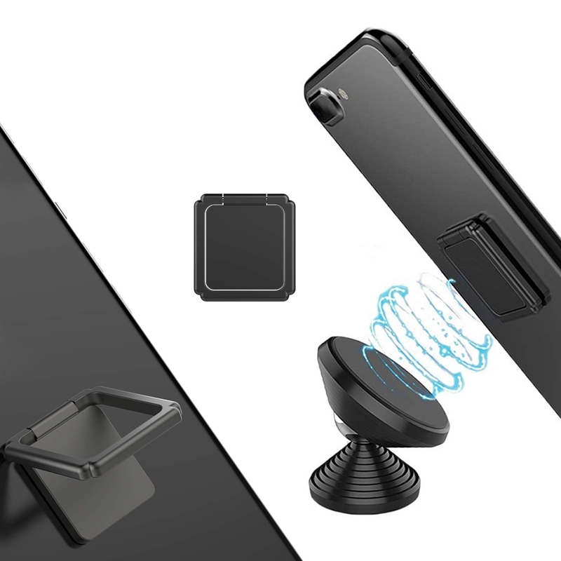 Magnetic 360 Degree Rotating Square Ring Buckle Phone Holder Random Color Delivery. 
