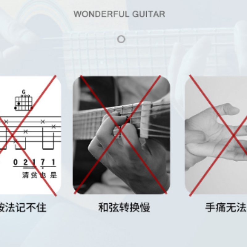 New Guitar Learning System Teaching Practice Aid with 21 Chords. 