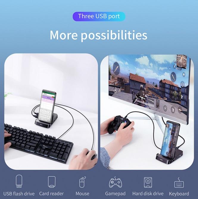 Baseus USB Type C HUB Docking Station Pad Station USB-C to HDMI Dock Power Adapter for Huawei P30 P20 Pro for Samsung S10 S9. 