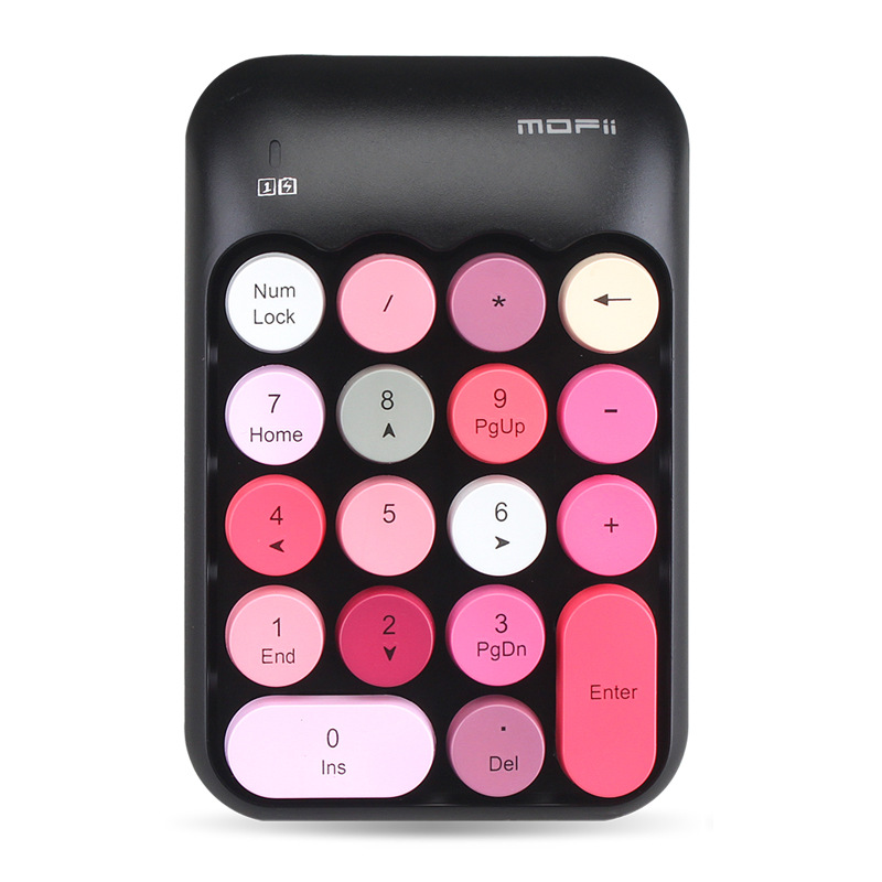 mofii Ferris Hand Office Mini Wireless 2.4G Keyboard & Mouse Set Round Keycaps Girl Pink Wireless Keyboard. 